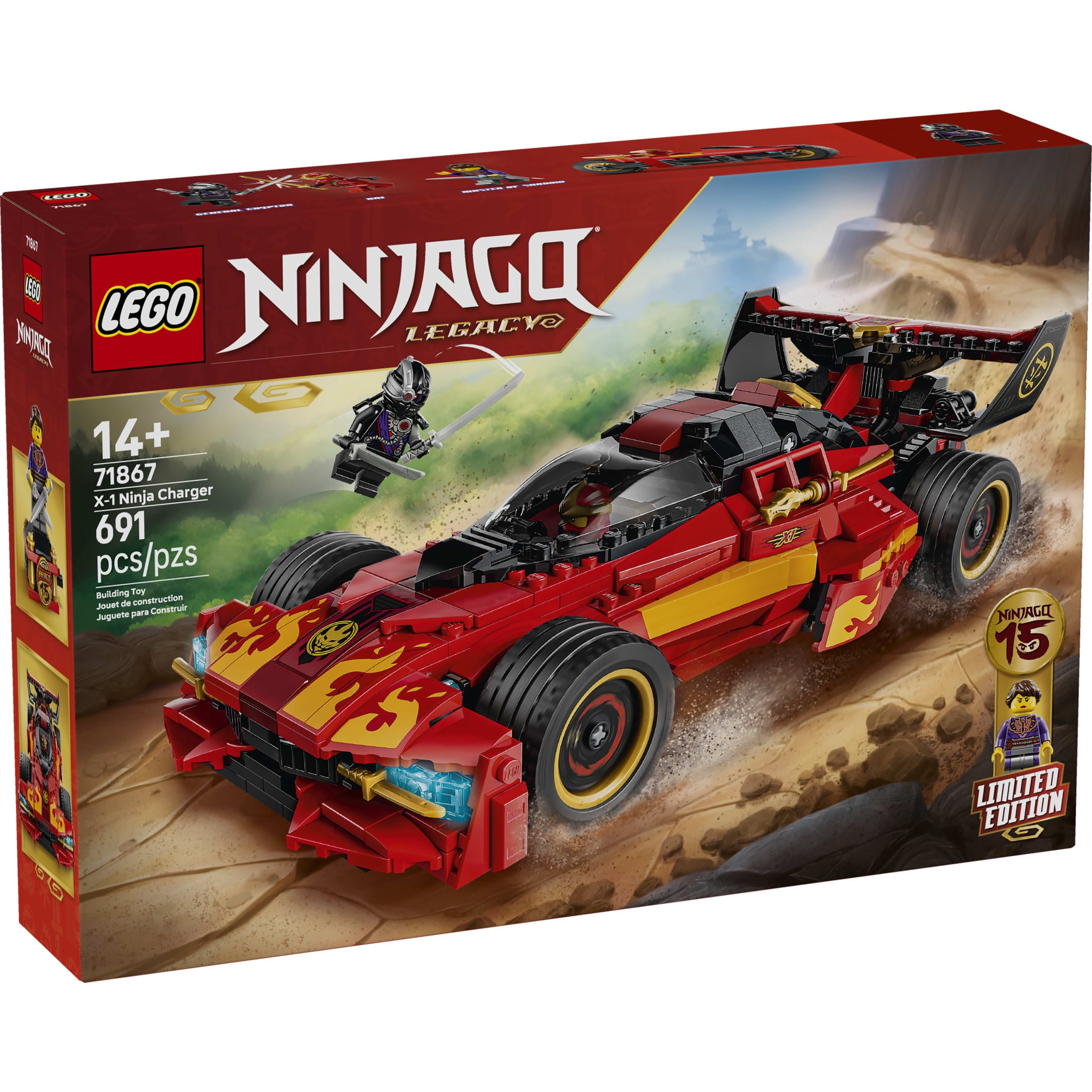 LEGO NINJAGO X-1 Ninja Charger 15th Anniversary - Building Set for Teen Boys & Girls, Ages 14+ - Collectible Toy Car & Motorcycle Kit - Gifts for Birthdays - 71867