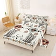 thumbnail image 2 of jejeloiu Retro Aztec Geometric Full Size Sheets Kids,Tribal Bohemian Style Print Bed Sheets,4-Piece, 2 of 6