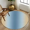 thumbnail image 2 of Round Rugs 8Ft, Blue Yellow Ombre Round Area Rug Washable Indoor Throw Carpet, Farmhouse Modern Gradient Art Large Non Slip Circle Rug for Kids Room RV Home Decor Aesthetic, 2 of 8