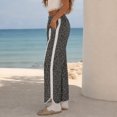 thumbnail image 5 of Women'S Printed Wide Leg Athletic Pants Elastic High Waist With Drawstring Loose Fit Striped Side Casual Joggers With Pockets, 5 of 6