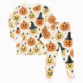thumbnail image 4 of Gerichy Kids Halloween Pajamas Cotton Pumpkin Ghost Print Sleepwear Toddler Girls Boys Halloween Pjs Sets 2T-9T, 4 of 7