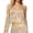Gold, variant on AWZXDE Women's Fashion Solid Color Sequin Latin Dance Top with Fringe Strapless Performance Clothing for Party Gold,M