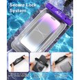 thumbnail image 4 of MoKo Waterproof Phone Pouch Floating Compatible with iPhone/Samsung/Galaxy, up to 7", Black/Purple, 4 of 7
