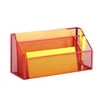 HoneyCanDo OFC-04860 4.5 in. 3 Compartment Desk Organizer, Red