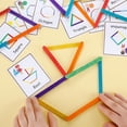 thumbnail image 4 of 252 Pcs Shapes Flash Cards with Sticks Activity Game Include 15 Shape Learning Cards 120 Multi Wooden Sticks 117 White Hook for Kids, Develops Shape Recognition 3D Shapes, 4 of 6