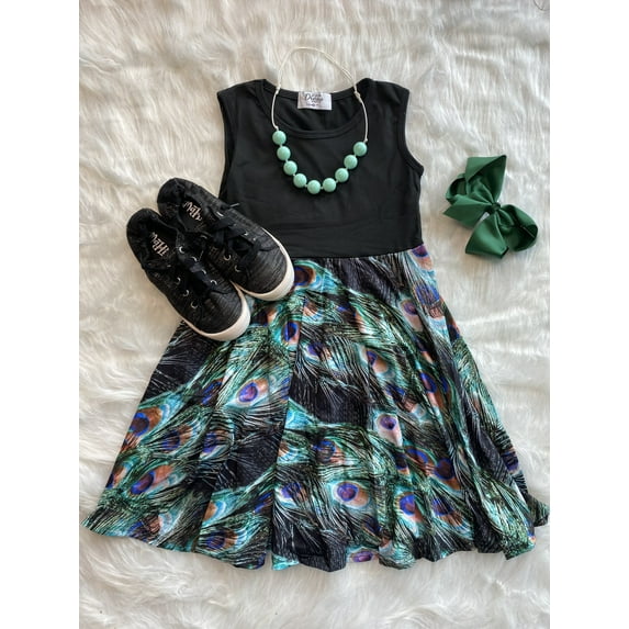 Peacock Twirly Dress