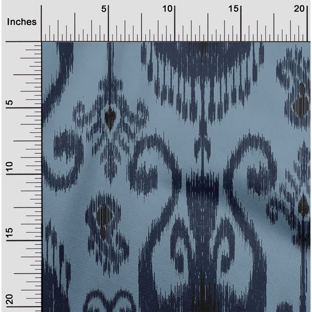 oneOone Polyester Lycra Fabric Ethnic Ikat Printed Fabric 1 Yard 56 Inch Wide