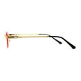thumbnail image 3 of Art Nouveau Luxury 90s Rimless OG Narrow Rectangle Sunglasses Gold Solid Pink, 3 of 4