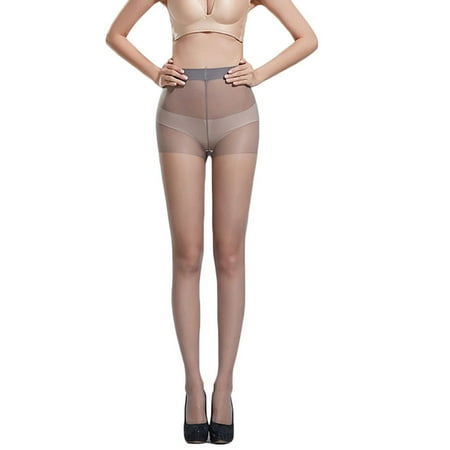 

EHTMSAK Womens Silk Nylon Tights Control Top Panty Hose Gray one size