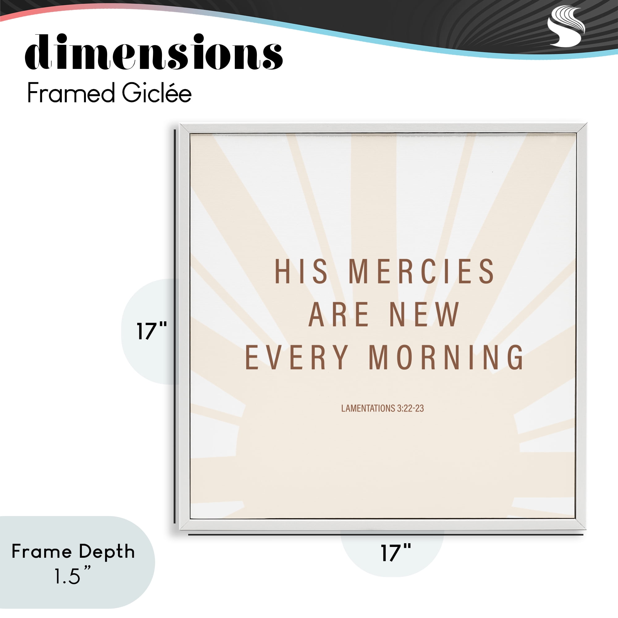 Stupell Industries His Mercies Are New White Framed Giclee Art, design by SD Graphics Studio