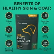VetriScience Extra Strength Healthy Skin and Coat Chews for Dogs, Duck Flavor, 40 Count Bag