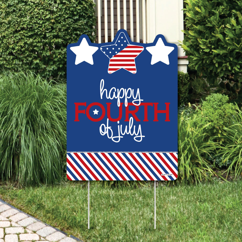 4th of July Independence Day Party Decorations Happy Fourth of July Yard Sign
