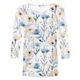 thumbnail image 4 of vigerkar Blouses for Women Dressy Casual 3/4 Length Sleeve Womens Tops with Smocked (Beige, XXL), 4 of 4