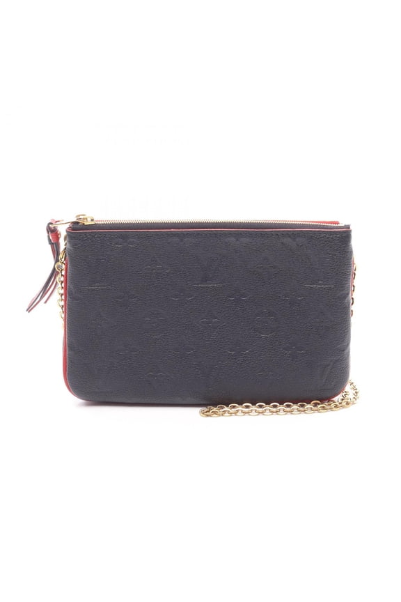 Pre-Owned Louis Vuitton Double Zip Pochette Monogram Empreinte Marine Rouge Leather... (Good)