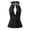 Dark Gray, variant on Women's Y2K Mesh Halter Top Sexy V Neck Backless Open Back Leopard Cheetah Print Polka Dot Going Out Tops for Women (Yellow, M)