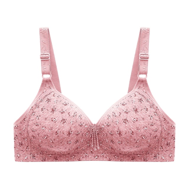 Womans Embroidered Glossy Comfortable Breathable Bra Underwear No Rims