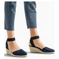 thumbnail image 4 of Ream Pairs Women Espadrilles Wedge Sandals Comfort Elastic Ankle Strap Shoes Amanda-1 Navy Size 9.5, 4 of 5