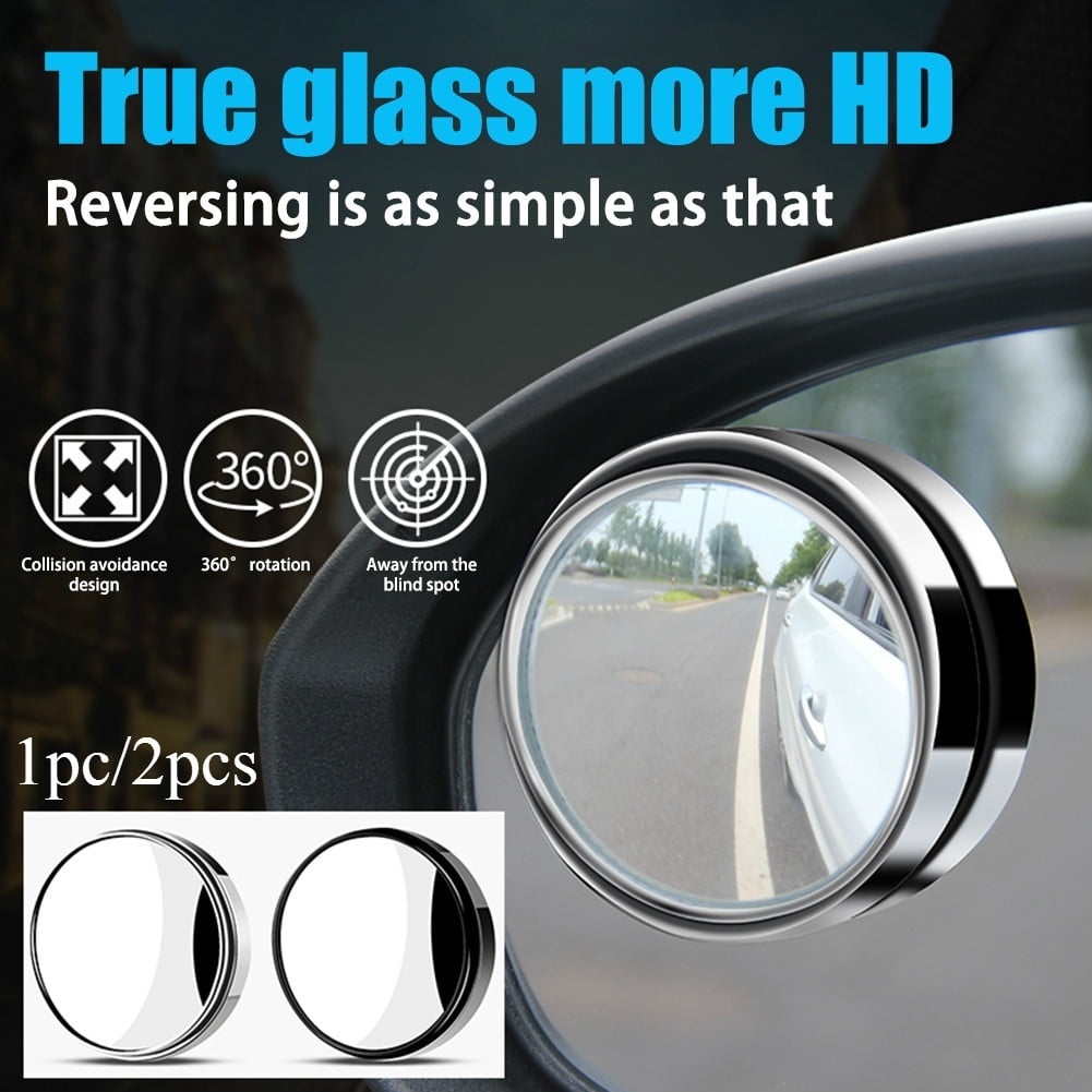 Automotive Blind Spot Mirrors 2 PCS 360 Degree Rotatable HD Glass Convex Wide Angle Lens Universal External Rear View Mirrors 