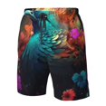 thumbnail image 4 of Logiee Colorful Flower Bird Print Mens Swim Trunks Quick Dry Board Shorts,Breathable Hawaii Beach Shorts Swimwear Bathing Suits-3X-Large, 4 of 6