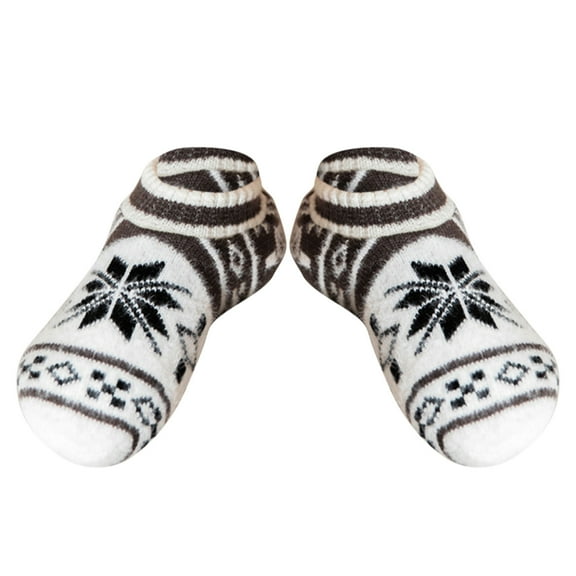 MZXELPRJD No Show Socks Womens Slipper Socks with Soft Cozy Lined Socks Winter Warm Fuzzy Non Slip Socks for Women, White Crew Socks Dark Gray