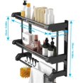 thumbnail image 3 of Bathroom Storage Rack Wall-mounted Stainless Steel Towel Rack for Toilet Bathroom Kitchen Hanging Accessories Double Layer Black 50cm, 3 of 4