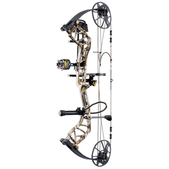 Bear Legit Maxx RTH LH70 Compound Bow, Mossy Oak Bottomland/Black, Adjustable Draw, Trophy Ridge Accessories Included (AV54A230B7L)