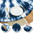 thumbnail image 4 of Blue Tie Dye Starburst Pattern Round Fitted Tablecloth with Elastic Edge,Dining Table Cover Waterproof,Outdoor Round Tablecloth for Camping,Dining,Indoor and Outdoor, 4 of 7