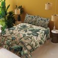 thumbnail image 2 of Ambesonne Leaf Print Fitted & Top Sheet Set with Shams, Swirling Branches Ivy, Pale Brown Hunter Green, 2 of 5