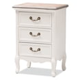 thumbnail image 1 of Baxton Studio Capucine Two Tone Oak and White Wood 3-Drawer End Table, 1 of 9