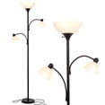thumbnail image 1 of Brightech Sky Dome Double LED Torchiere 72 Inch Floor Lamp w/ 2 Reading Lights, 1 of 9