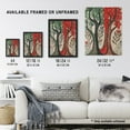 thumbnail image 3 of Two Trees Wildflower Forest Painting Folk Art Living Room Large Wall Art Poster Print Thick Paper 18X24 Inch, 3 of 5