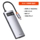 thumbnail image 1 of Baseus USB tipo C HUB USB C a HDMI compatible con RJ45 SD Reader PD 100W cargador USB 3,0 HUB para MacBook Pro Dock Station Splitter Tan Jianjun unisex, 1 of 2