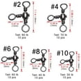 thumbnail image 4 of Drasry Rolling Fishing Swivels Set Connector Three Way Swivels and Snap Connectors Kit 100Pcs #2 to #10, 4 of 7