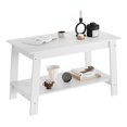 thumbnail image 2 of GloryStar Rectangular Coffee Table, Modern Farmhouse Style with 2-Tier Storage Shelf, Ideal Center Table for Living Room or Home Office, 2 of 8