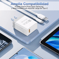 thumbnail image 3 of Cargador Universal Usb 3 Am con Cable Tipo C 3.0 1hora Blanco BLOOSOM, 3 of 4