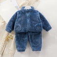 thumbnail image 2 of 2 Piece Toddler Boys Girls' Winter Fleece 𝐏a𝐣amas Set Fuzzy Fleece Matching 𝐒leepwear 𝐋ounge𝐰ear Top+Pants Outfit, 2 of 9