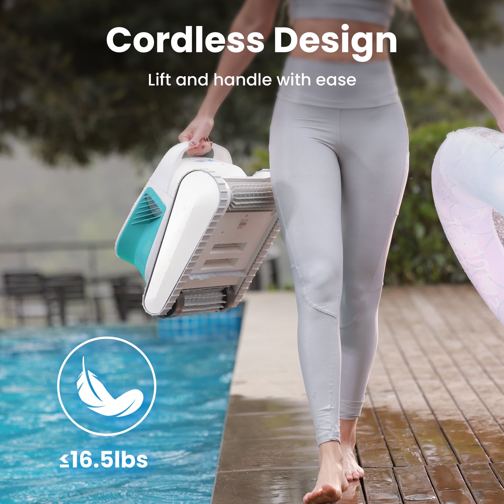 CHASING Hydro3 Cordless Robotic Pool Cleaner, 200Min Runtime 11000mAh, 320L/min Strong Suction, Wall Climbing & Waterline Cleaning, 4.1L Large Filter for Inground/Above Ground Pools