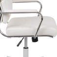 thumbnail image 3 of High Back White LeatherSoft Contemporary Panel Executive Swivel Office Chair, 3 of 9