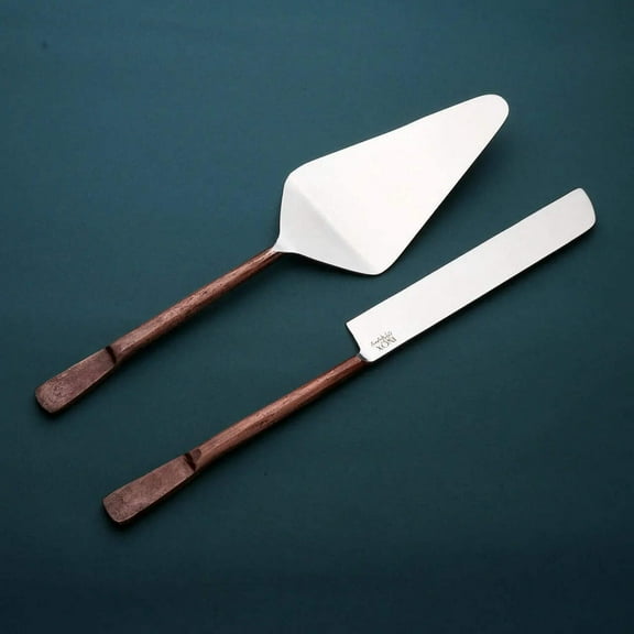 Celia Design Copper Antique Cake Serving 2 Pc. Set