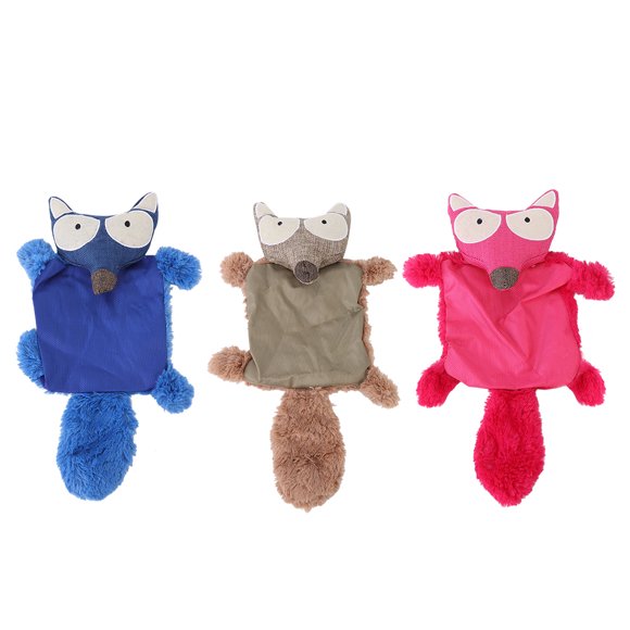 ZOUSSIQI 3PCS Soft Plush Pet Fox Shape Sounding Teeth Cleaning Protection Chewing Biting Interactive Training Toy for Dogs CW2519#9403