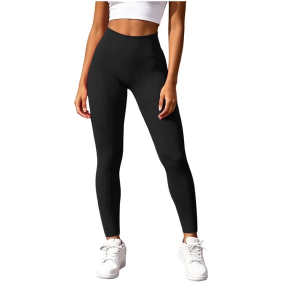 ZHYou No Boundarie Leggings for Women Slim Fit Stretchy High Waisted Tummy Control Quick Dry Workout Yoga Pants,Black,Size L