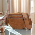 thumbnail image 4 of HUISZJ Faux Suede Chest Bag, Brown Crossbody Sling Bag with Removable Wallet, Trendy Fanny Pack for Women Work Travel, 4 of 7