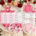 thumbnail image 3 of CAICJ98 Baby Girl Clothes Fall Winter Outfit Long Sleeve Ruffle Romper Plaid Skirt Bow Headband 3 Pcs Set (Hot Pink,12-18 Months), 3 of 8