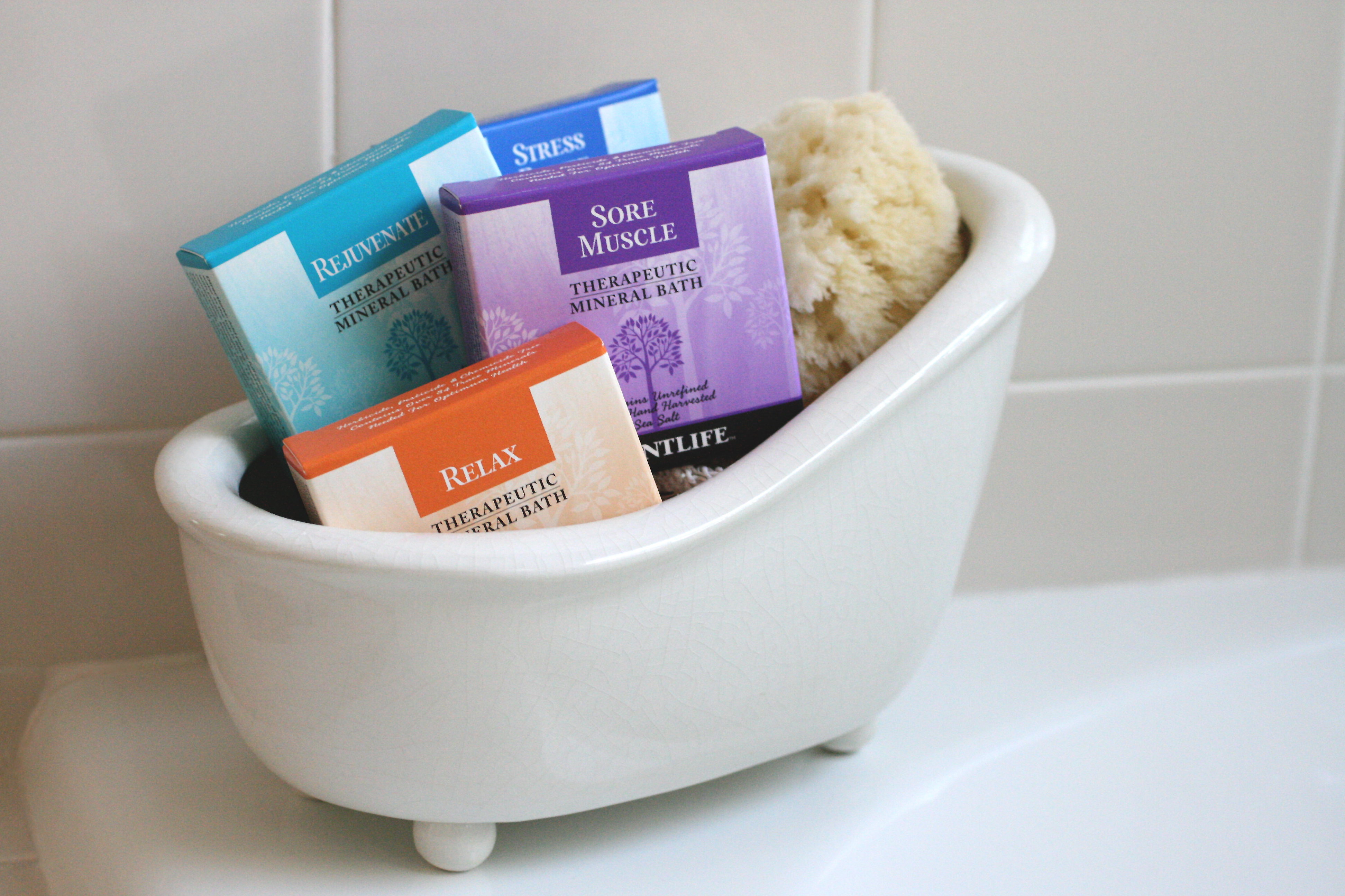 Plantlife Bath Salt 4-Pack – Natural Aromatherapy Mineral Soaks for Relaxation and Recovery, Made in California, 3 oz Each