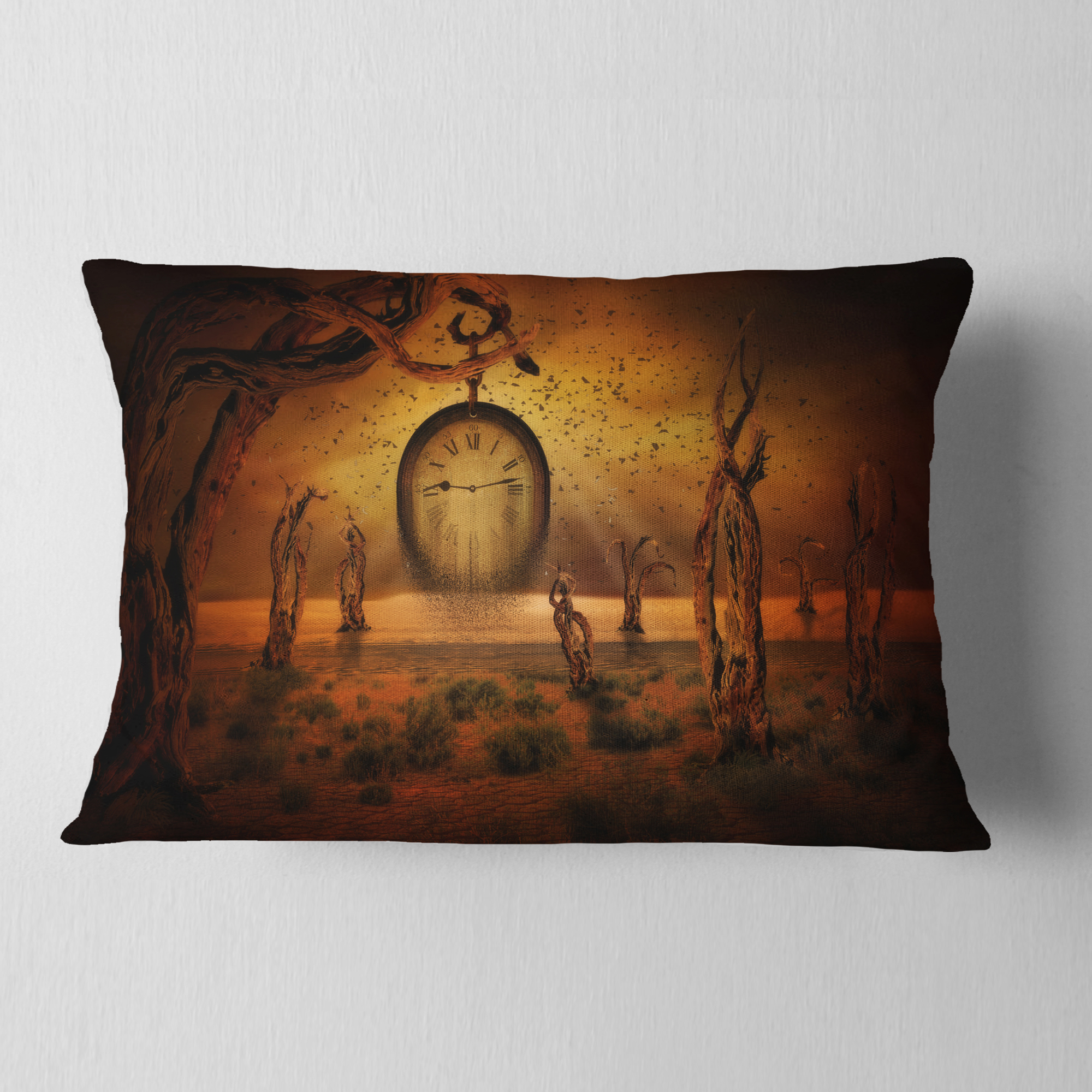 Designart End of Time - Abstract Throw Pillow - 12x20