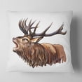 thumbnail image 2 of Designart Deer Head Illustration Art - Animal Throw Pillow - 18x18, 2 of 5