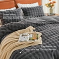 thumbnail image 3 of EMME Faux Fur Duvet Cover Twin-XL Size, 2 Pieces Ultra Soft Fluffy Comforter Cover, Cozy Warm for Winter, Luxury Shaggy Bubble Bedding Sets , 1 Duvet Cover & 1 Pillow Shams (Twin-XL,Dark Gray), 3 of 6