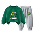thumbnail image 3 of TAGOLD Kids Toddler Casual 2 Piece Outfits Set,Boys Girls Long Sleeve Winter Sets,Printed Men And Women Hoodie And Pants Set Children Loose Pullover Sweater Casual Hoodie,8 Years, 3 of 4