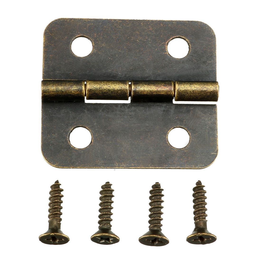 Uxcell 1.18" Antique Bronze  Hinges Retro  Hinge Replacement with Screws 10pcs - image 2 of 5