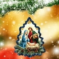 thumbnail image 7 of Blue Christmas Tree Shape Nativity Scene Decoration, 2D Flat Memorial Pendant, 3.15 Inch, 7 of 7